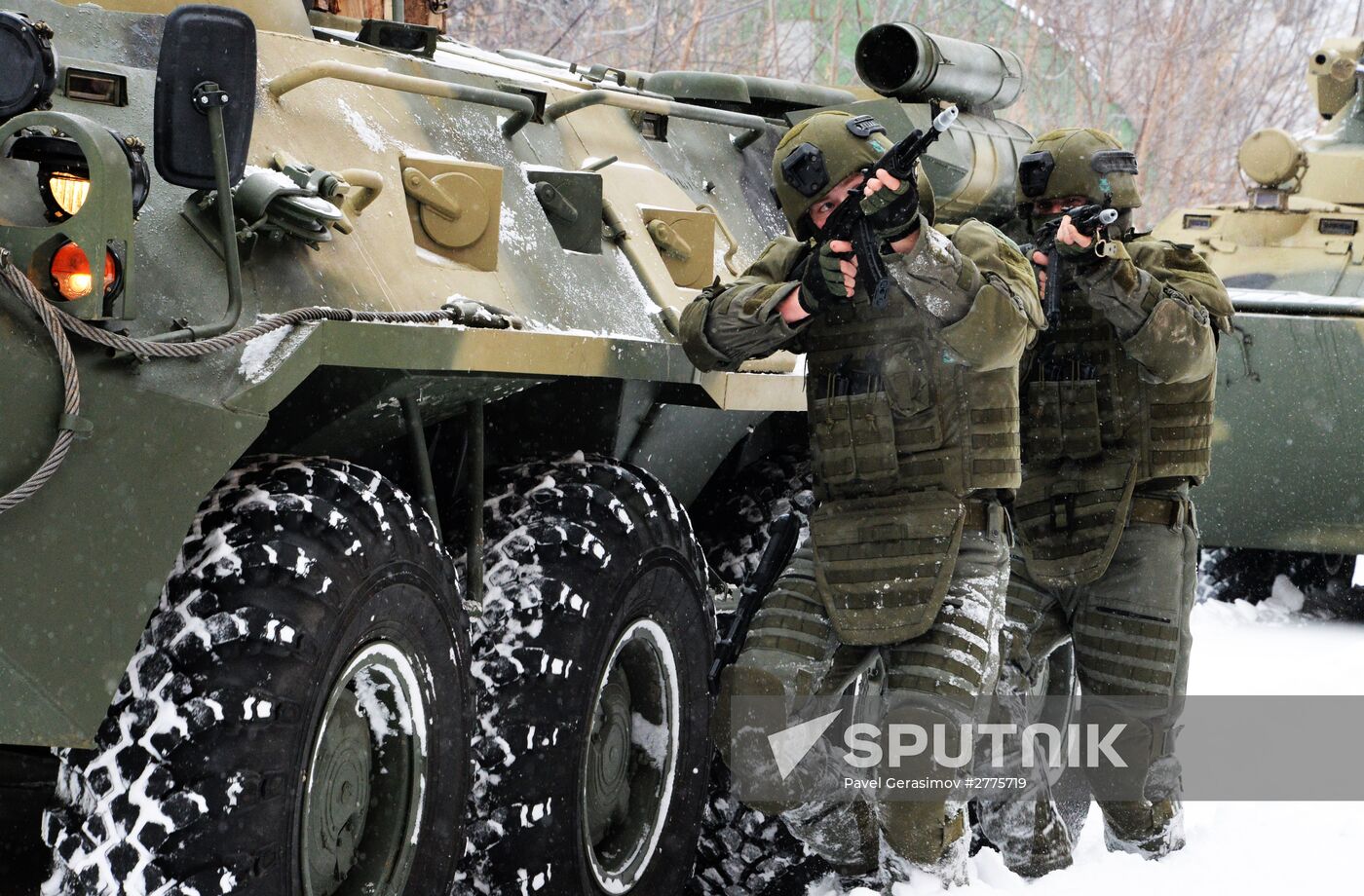 Russian Engineering Corps' stormtroopers during drills