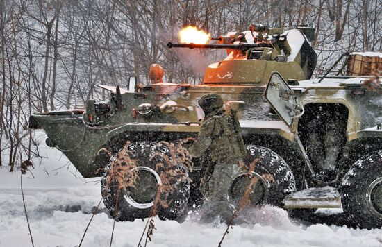 Russian Engineering Corps' stormtroopers during drills