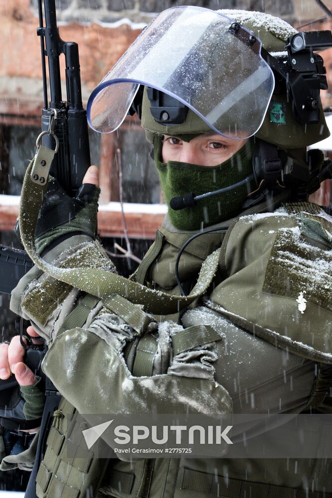 Russian Engineering Corps' stormtroopers during drills