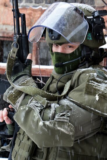 Russian Engineering Corps' stormtroopers during drills