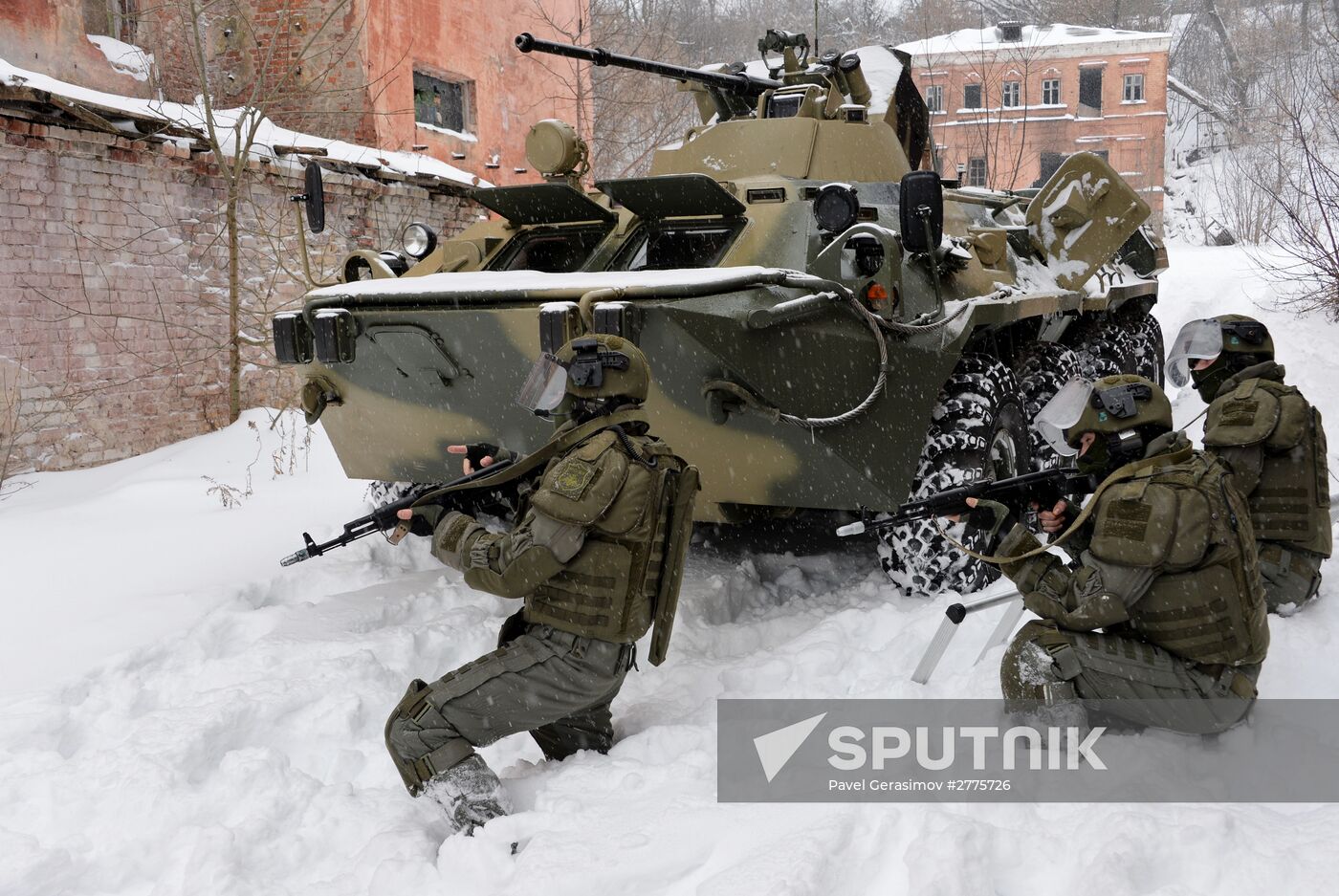 Russian Engineering Corps' stormtroopers during drills