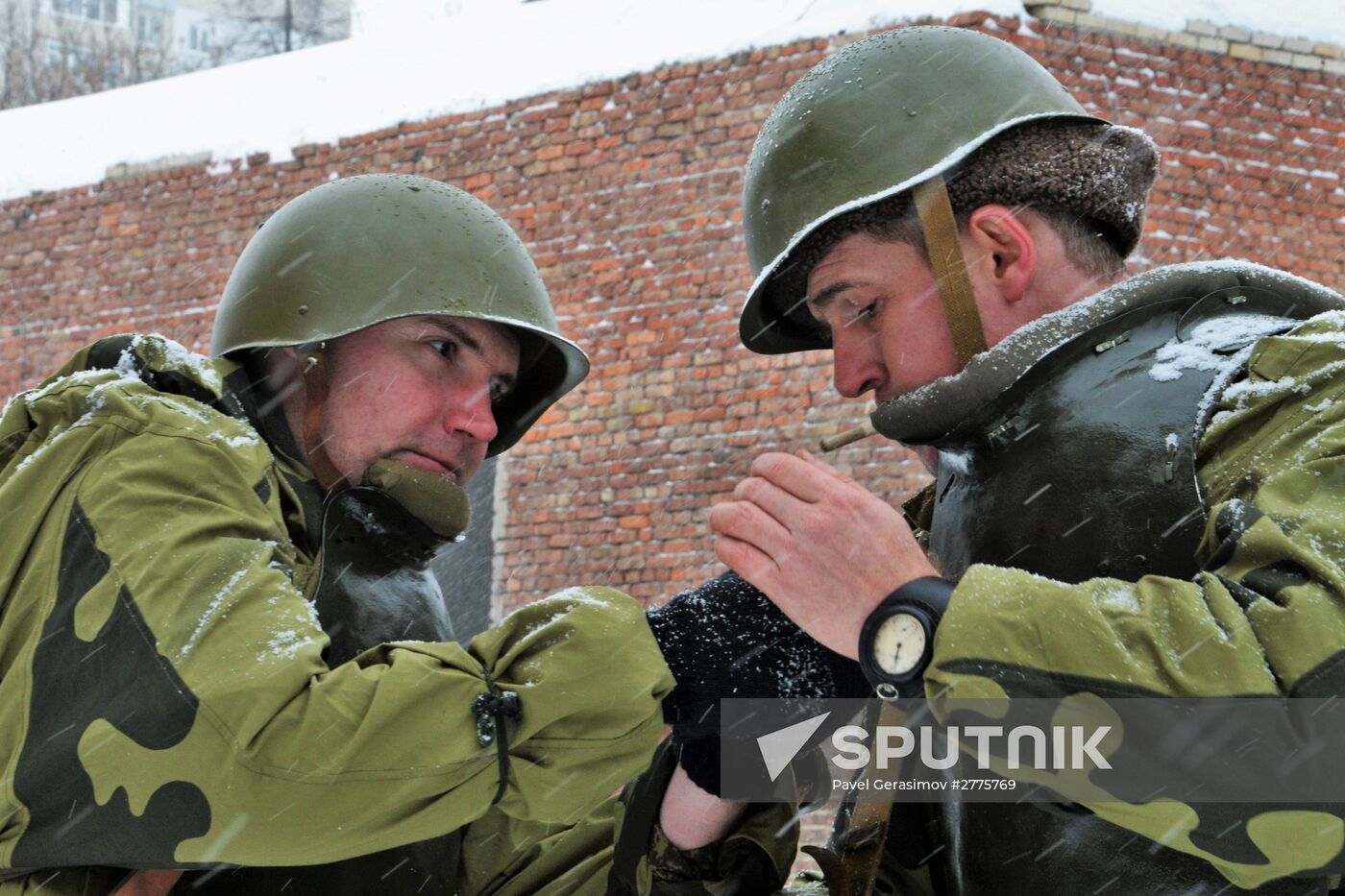Russian Engineering Corps' stormtroopers during drills