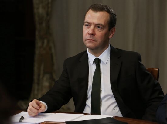 Prime Minister Dmitry Medvedev at meeting with members of Government Expert Council