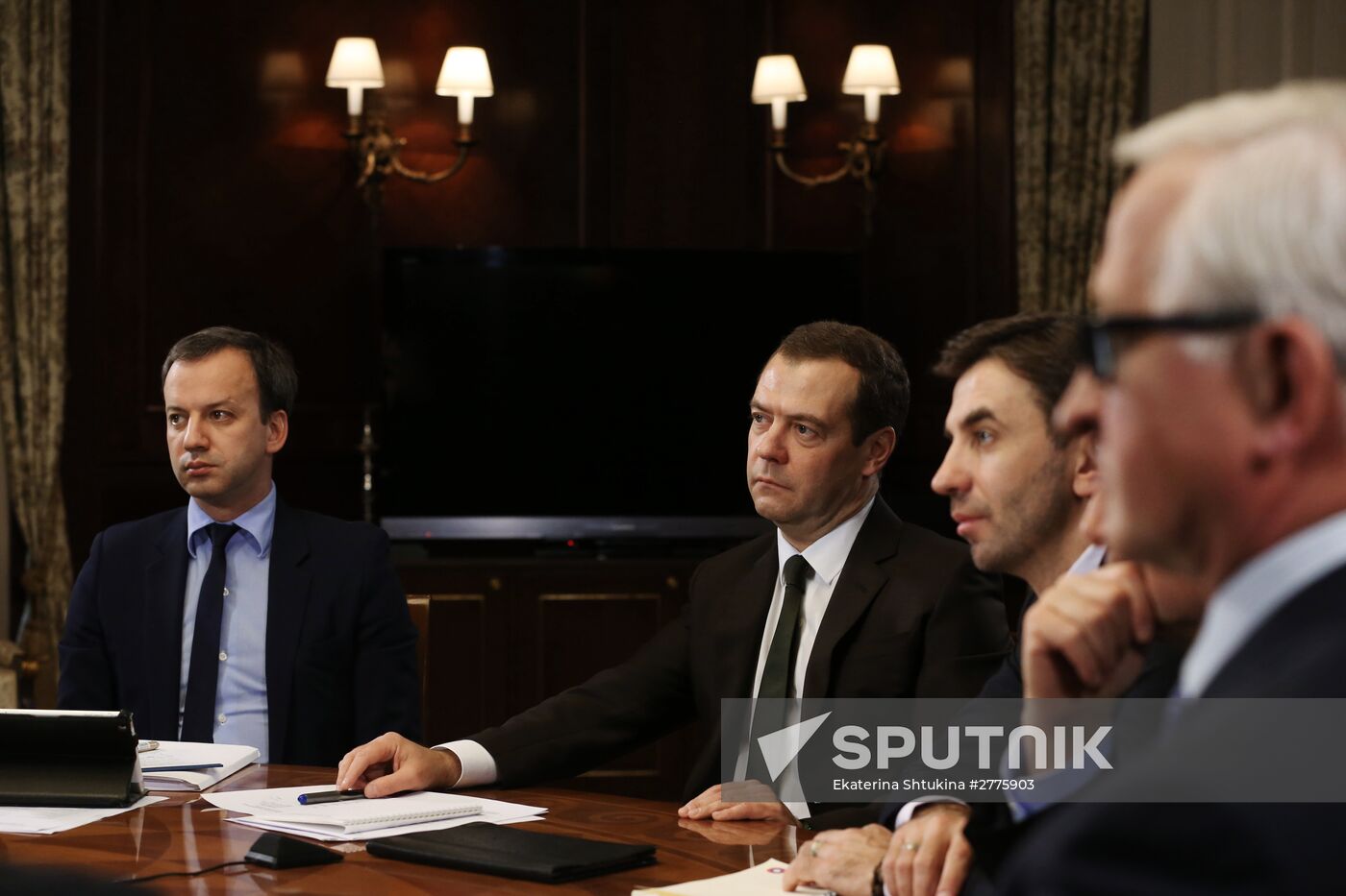 Prime Minister Dmitry Medvedev at meeting with members of Government Expert Council