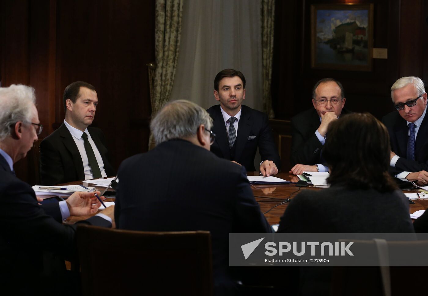Prime Minister Dmitry Medvedev at meeting with members of Government Expert Council