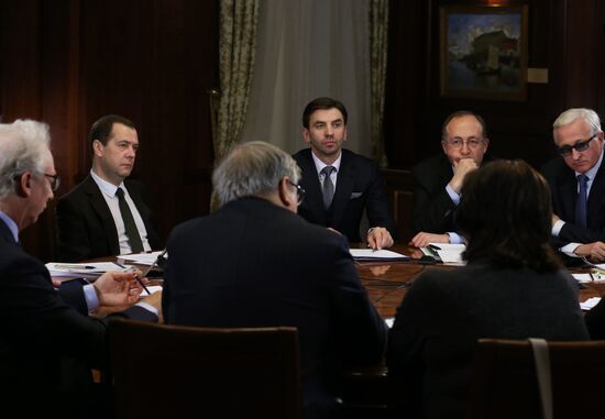 Prime Minister Dmitry Medvedev at meeting with members of Government Expert Council