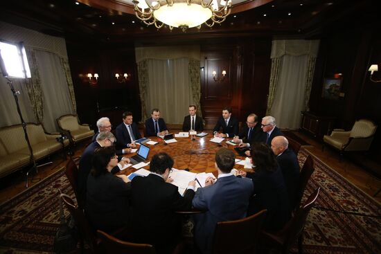 Prime Minister Dmitry Medvedev at meeting with members of Government Expert Council