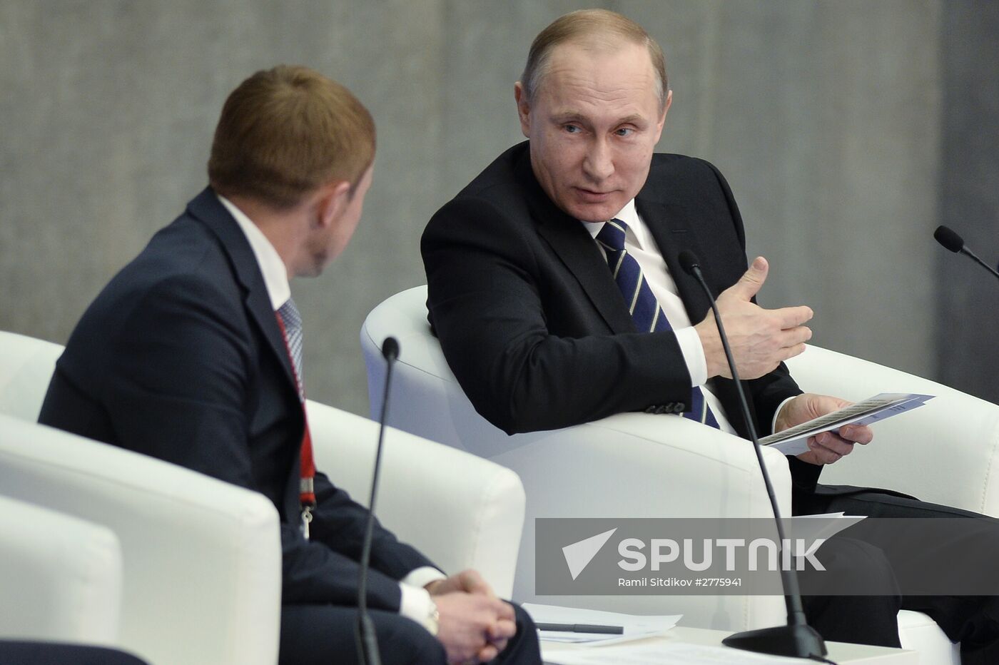 President Vladimir Putin attends 'Are Small Businesses a National Idea?' national forum