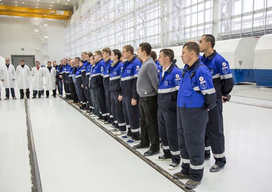Assembly of Soyuz carrier rocket ahead of its first launch from Vostochny space center