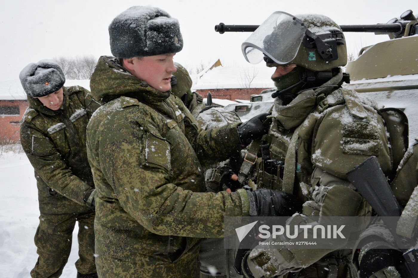 Assault battalion of Russian army's engineer force conduct military exersize