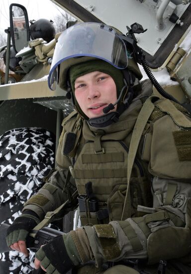Assault battalion of Russian army's engineer force conduct military exersize