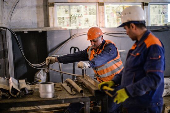 Renovation of entrance hall of Moscow Metro's Prospekt Mira station