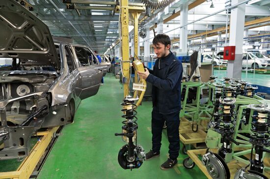 Assembling Lada Granta cars in Chechnya