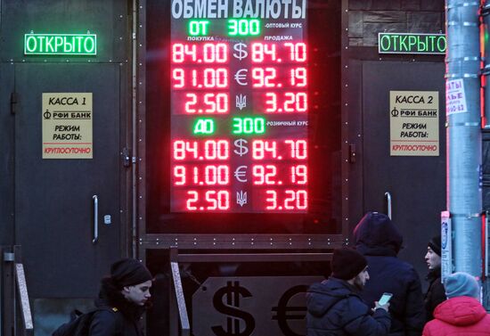 Exchange rates in Moscow
