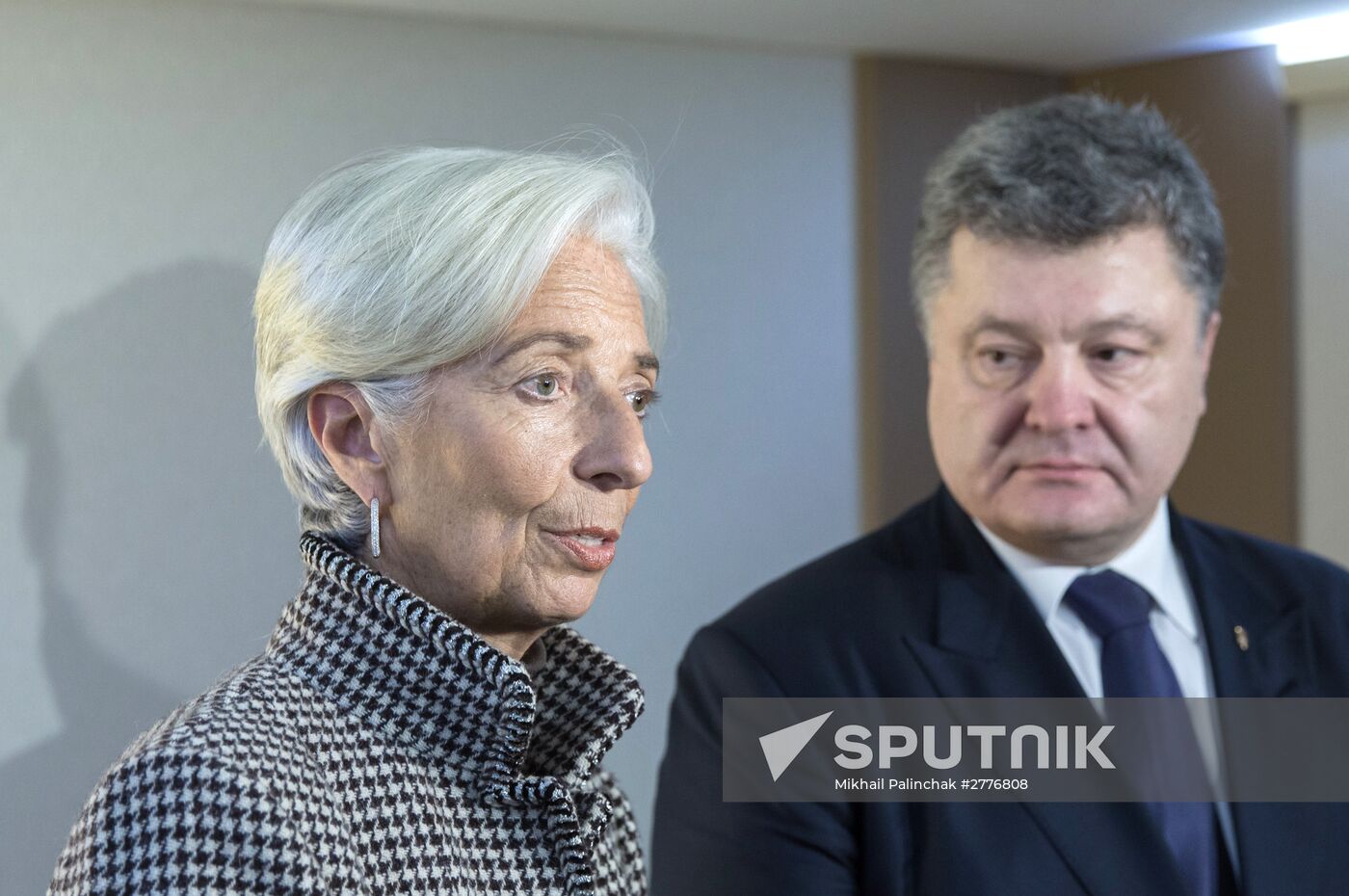 Ukraine's President Poroshenko meets with IMF Head Christine Lagarde