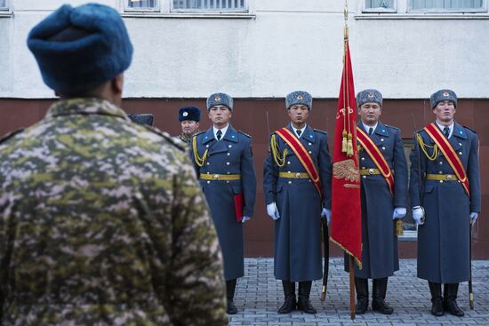 Ceremony of handing over the Combat Banner of the Kyrgyz Armed Forces to their General Staff in Bishkek