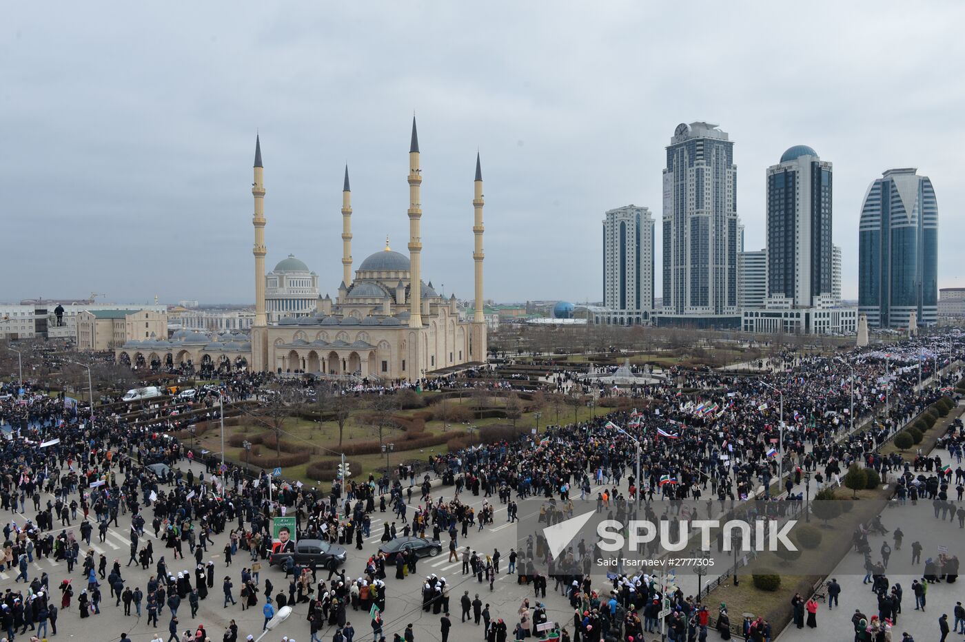 Rally in support of Ramzan Kadyrov in Grozny