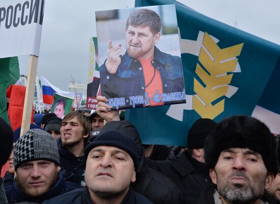 Rally in support of Ramzan Kadyrov in Grozny