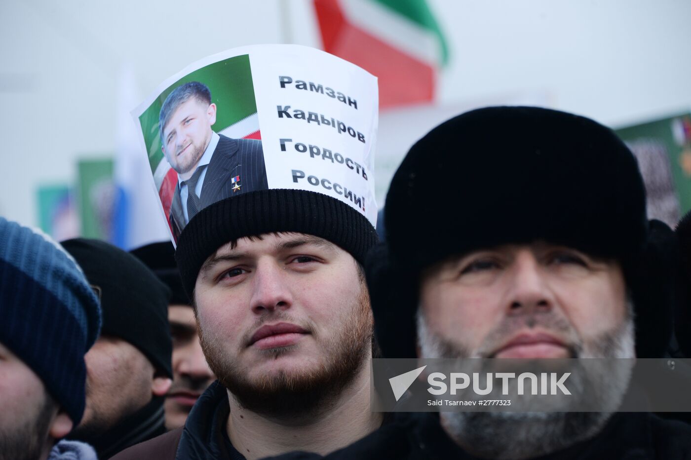 Rally in support of Ramzan Kadyrov in Grozny