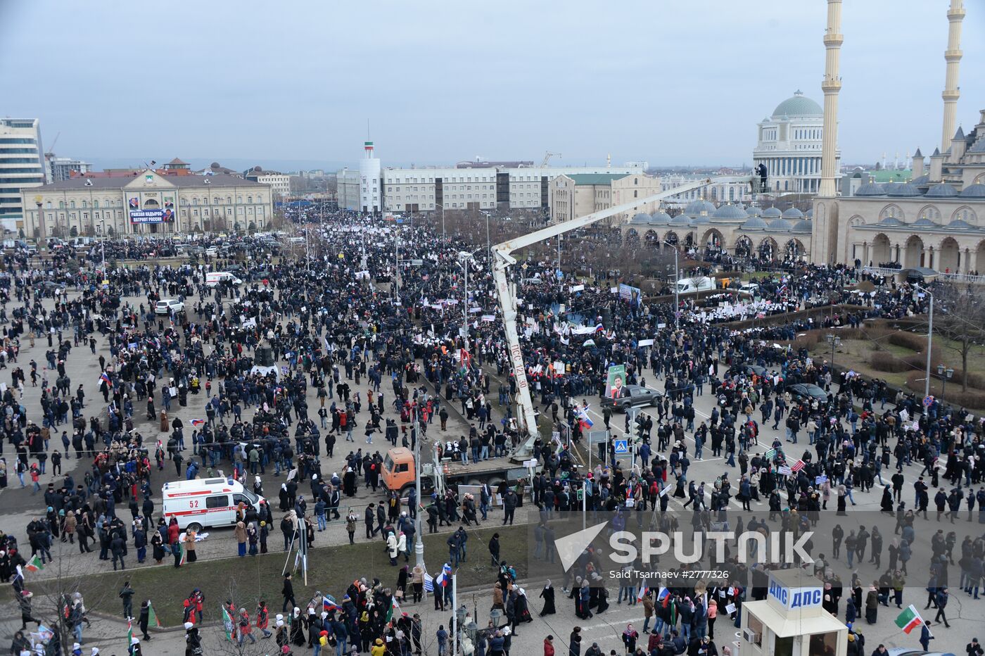 Rally in support of Ramzan Kadyrov in Grozny