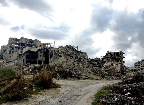Destruction in Homs, Syria