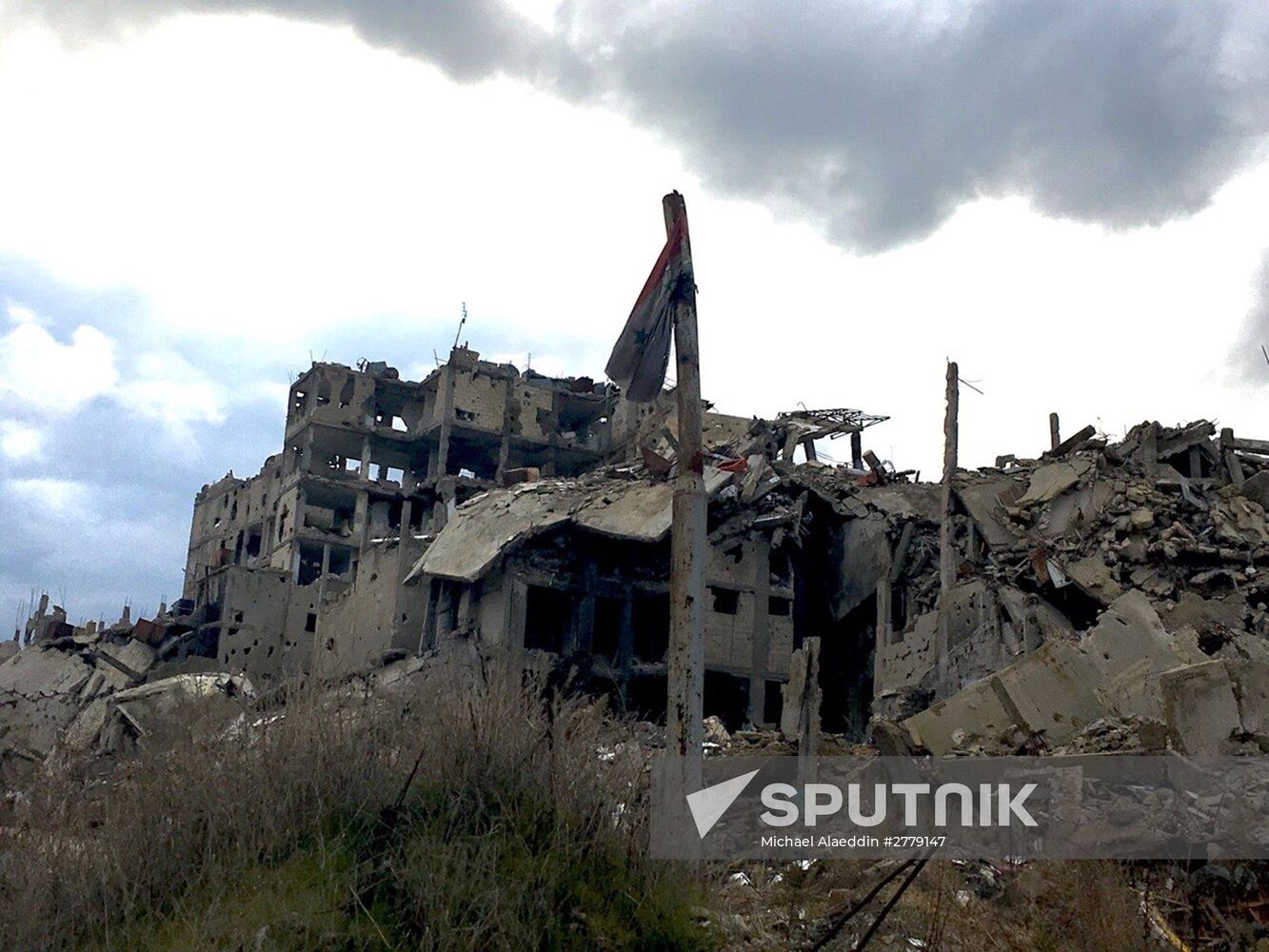 Destruction in Homs, Syria