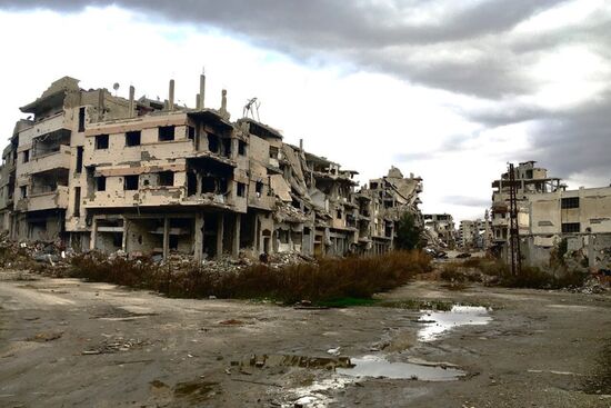 Destruction in Homs, Syria