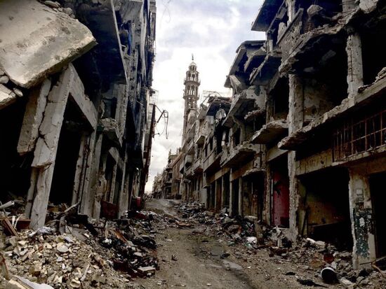 Destruction in Homs, Syria