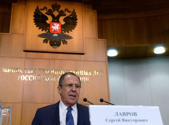 News conference with Russian Foreign Minister Sergei Lavrov