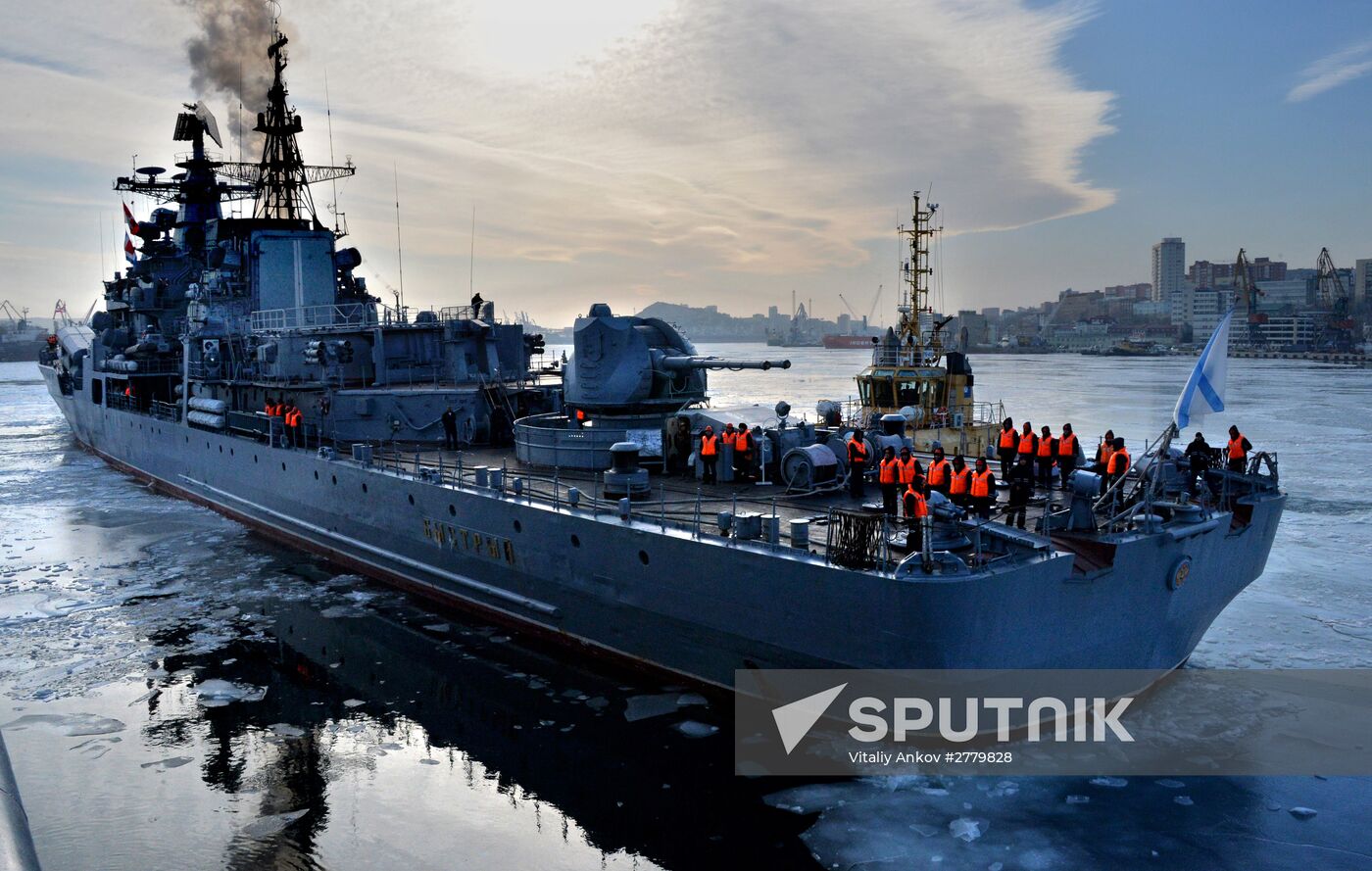 Welcome ceremony for Pacific Fleet's ships in Vladivostok