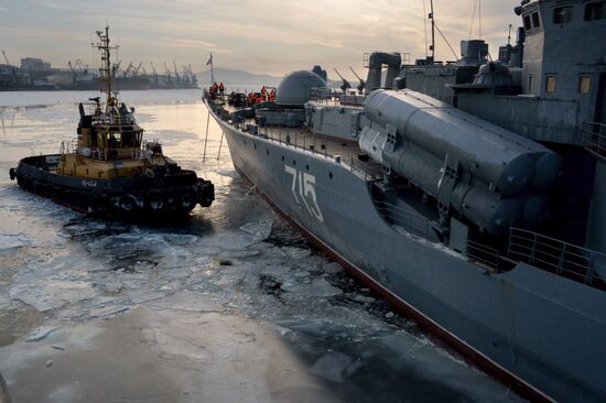 Welcome ceremony for Pacific Fleet's ships in Vladivostok