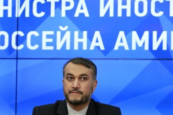 News conference by Iran's Deputy Foreign Minister Hossein Amir-Abdollahian on Middle East situation