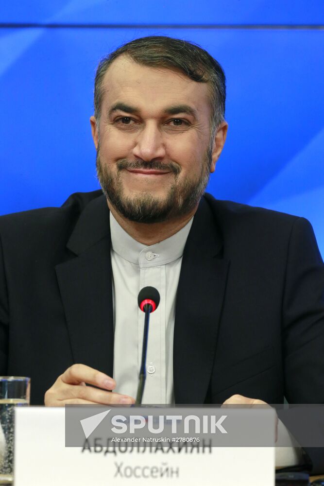News conference by Iran's Deputy Foreign Minister Hossein Amir-Abdollahian on Middle East situation