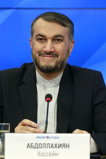 News conference by Iran's Deputy Foreign Minister Hossein Amir-Abdollahian on Middle East situation