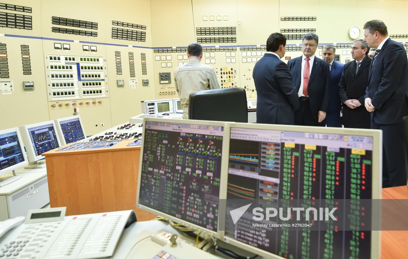 Ukrainian President Petro Poroshenko visits Rovenskaya nuclear power plant
