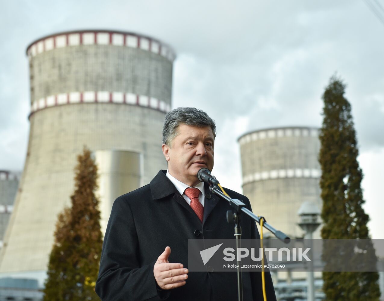 Ukrainian President Petro Poroshenko visits Rovenskaya nuclear power plant