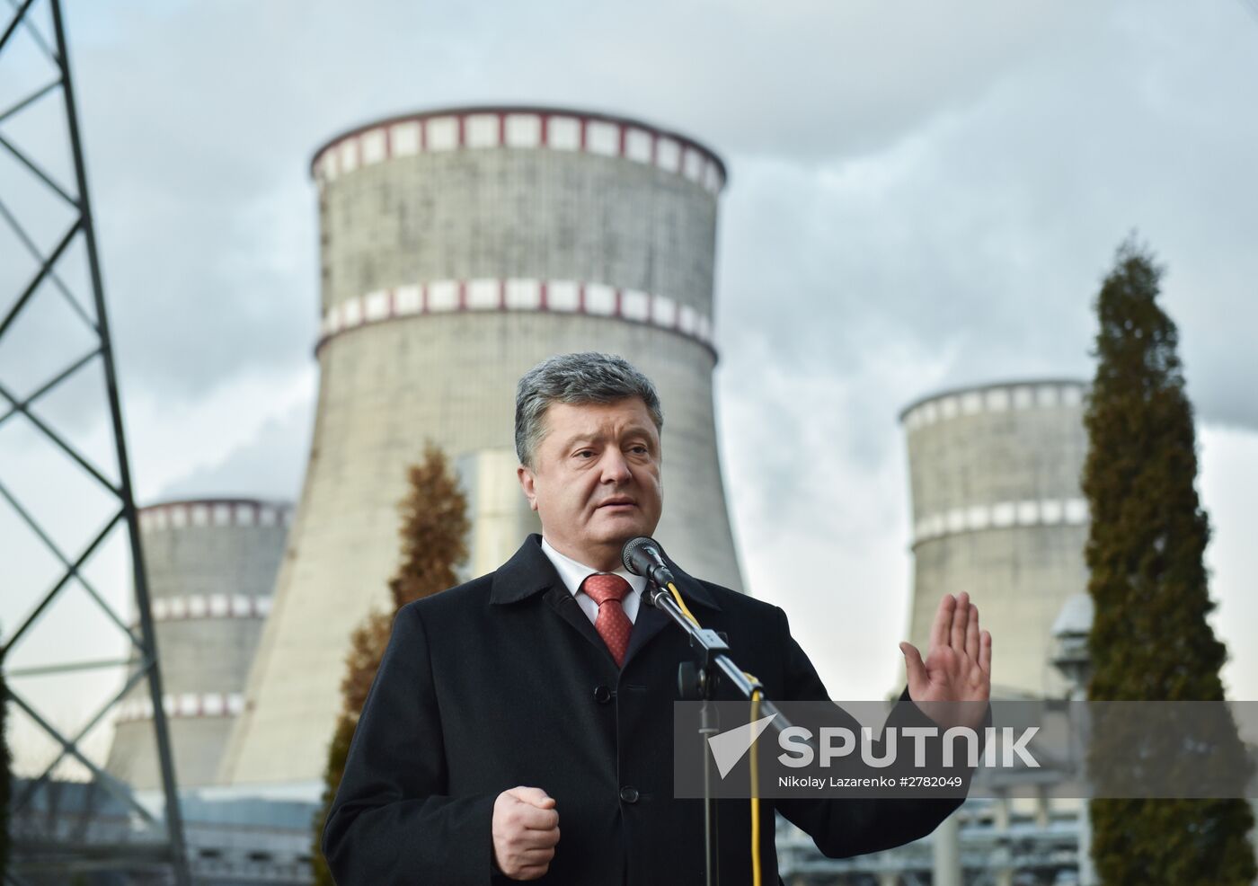 Ukrainian President Petro Poroshenko visits Rovenskaya nuclear power plant