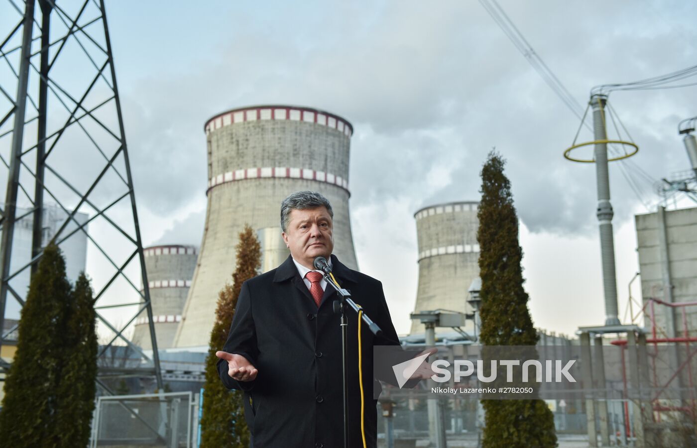 Ukrainian President Petro Poroshenko visits Rovenskaya nuclear power plant