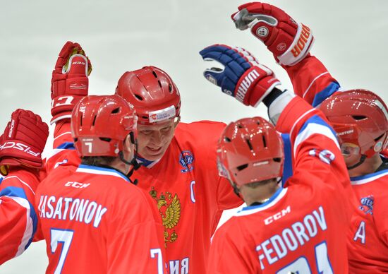 Hockey. World Legends Hockey League. Russia vs Finland