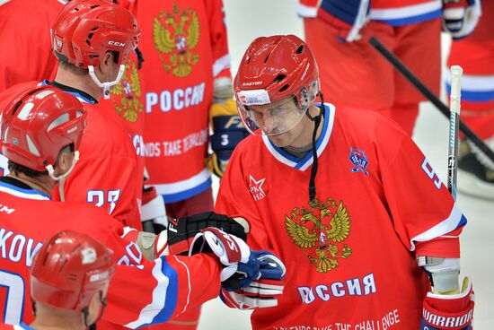 Hockey. World Legends Hockey League. Russia vs Finland