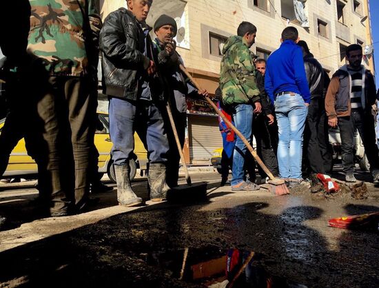 Aftermath of double terror attack in Sayyidah Zaynab, Damascus