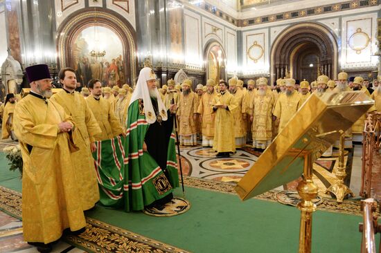Patriarch Kirill conducts liturgy on his enthronement day