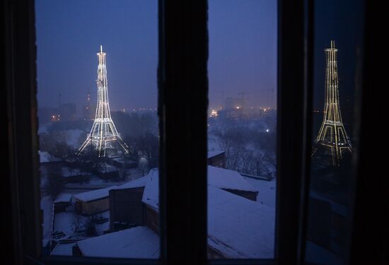 Abakan's improvised Eiffel Tower is, in fact, a cell-phone site