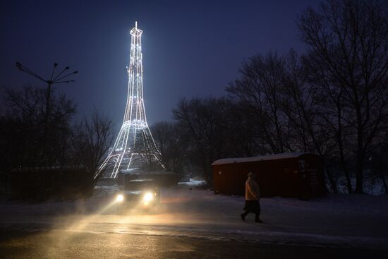 Abakan's improvised Eiffel Tower is, in fact, a cell-phone site