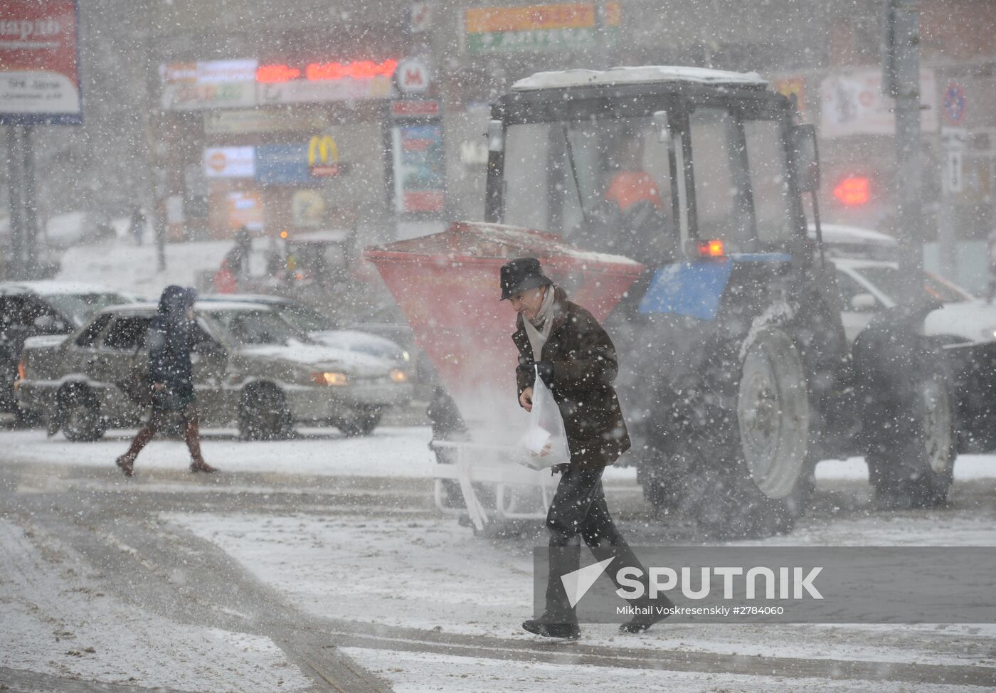 Moscow roads treated with deicing chemicals