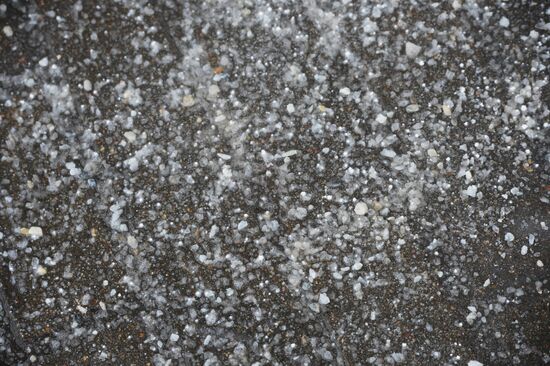 Moscow roads treated with deicing chemicals