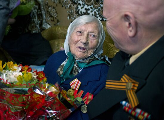 Agafya Dyachkova from Simferopol District on her 106th birthday