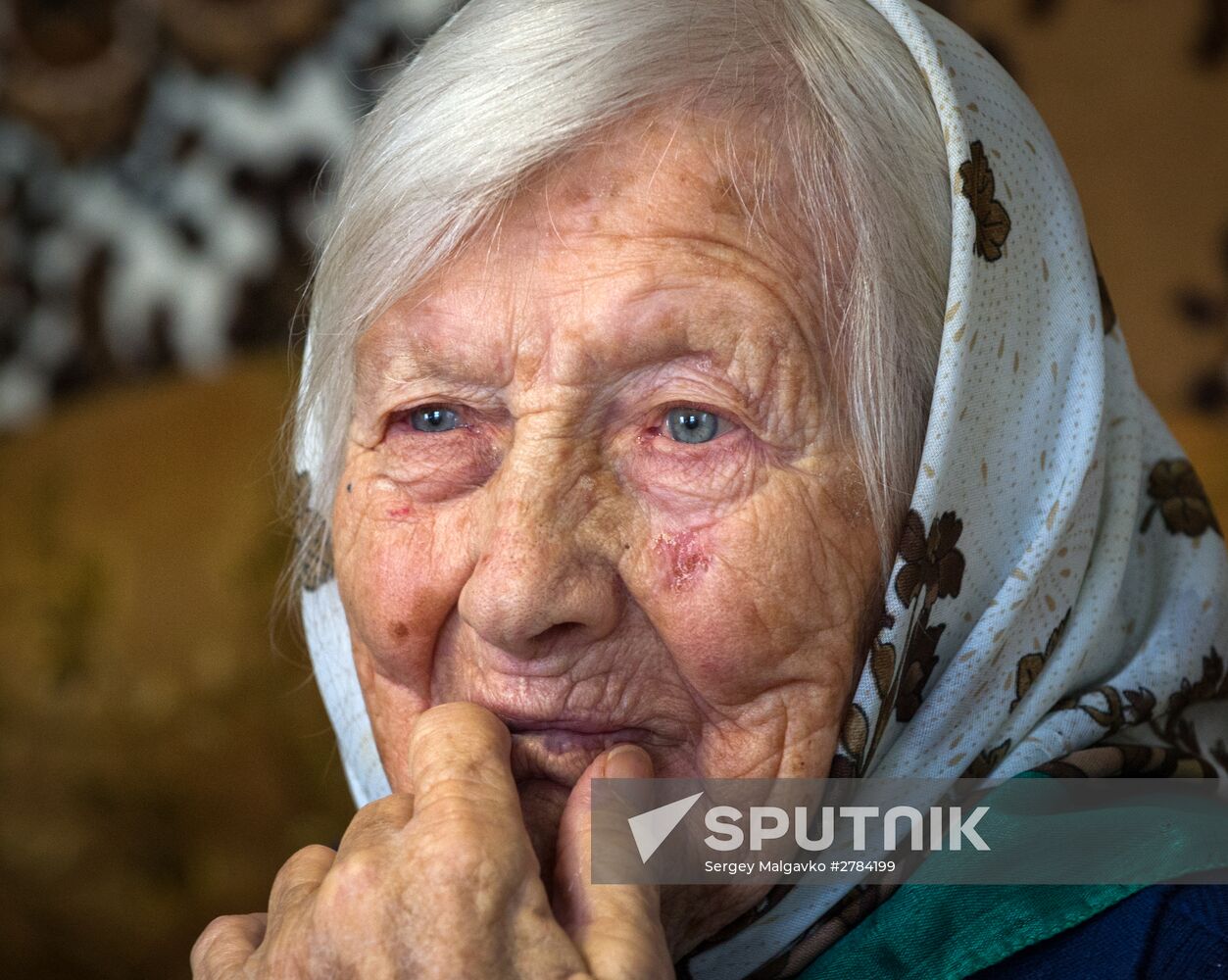 Agafya Dyachkova from Simferopol District on her 106th birthday