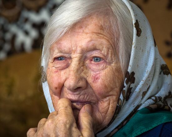 Agafya Dyachkova from Simferopol District on her 106th birthday