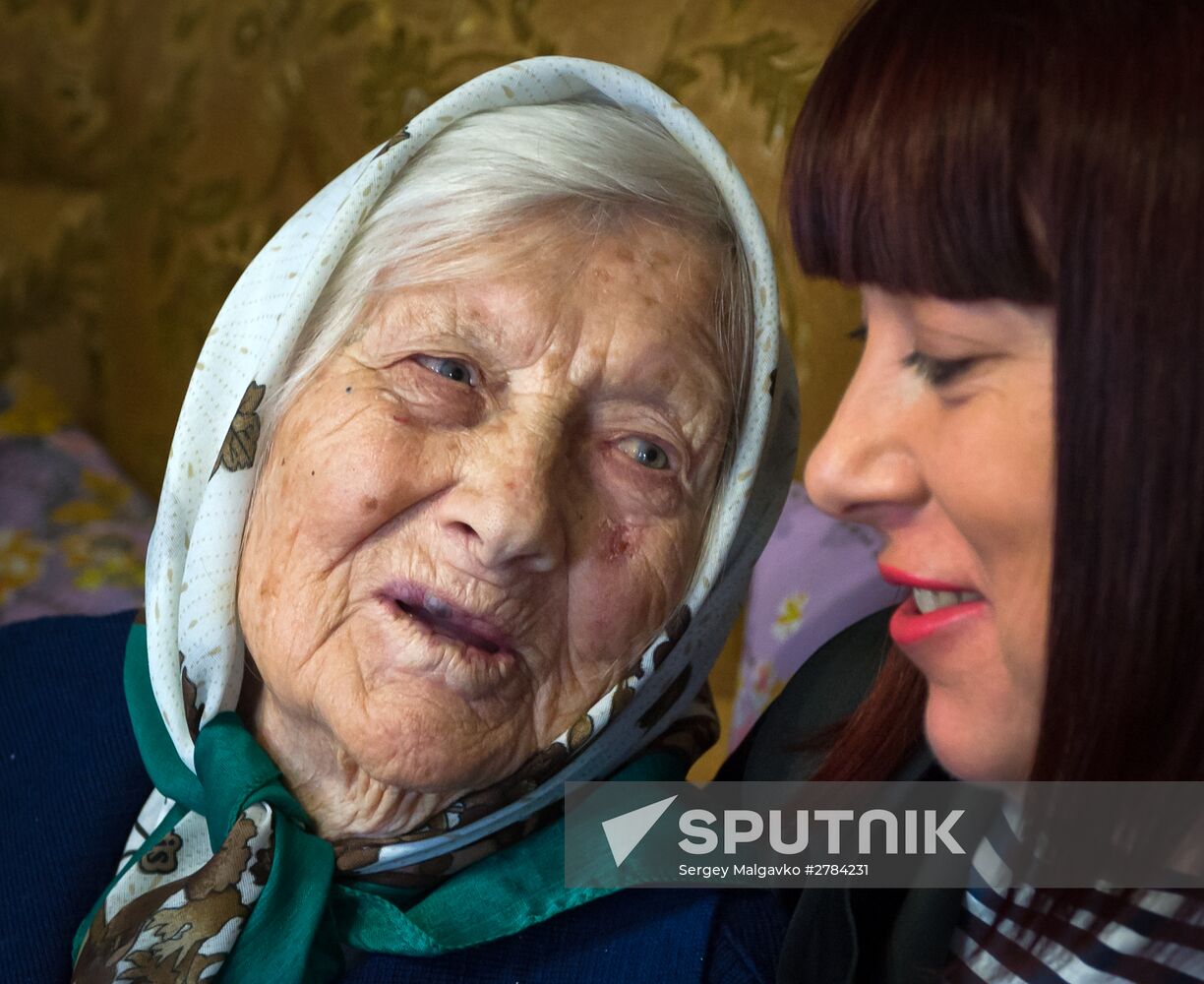 Agafya Dyachkova from Simferopol District on her 106th birthday